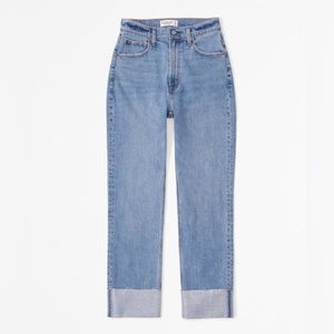 Abercrombie Curve Love Ultra High Rise Straight Ankle Jean